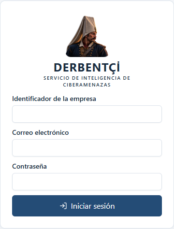 Captura de pantalla de acceso al ámbito de la empresa capturada a partir de componentes reales de la aplicación utilizando datos de muestra