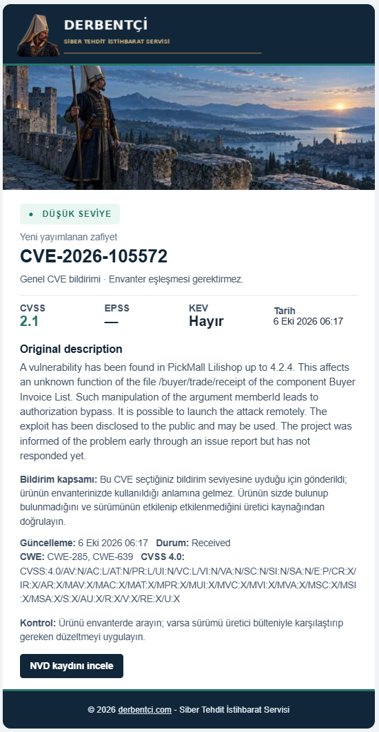 Düşük seviye e-posta örneği