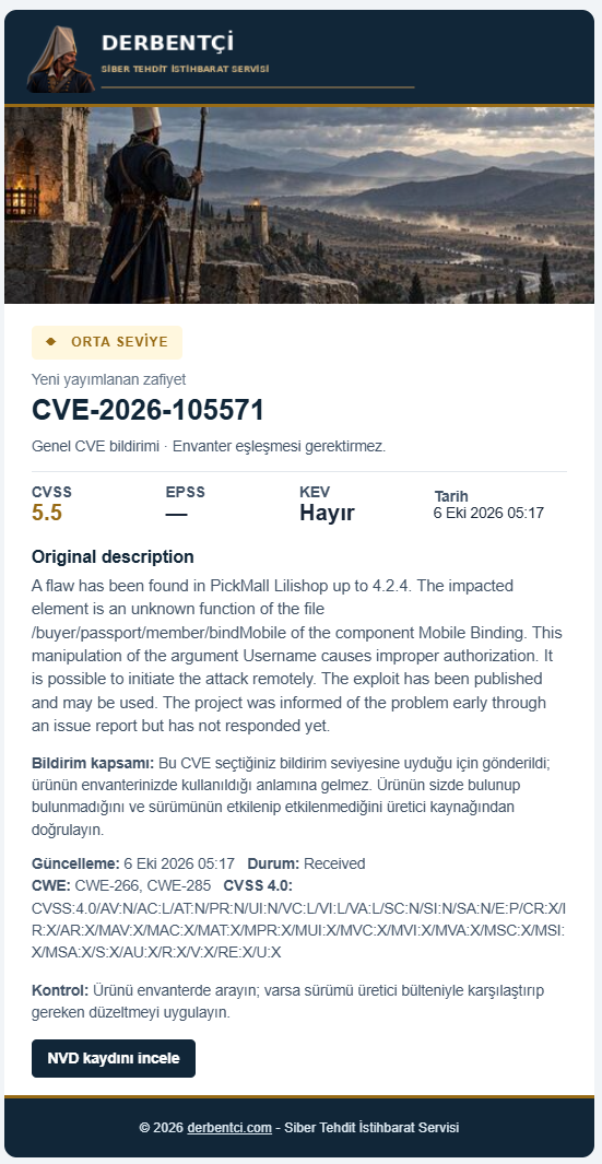 Orta seviye e-posta örneği