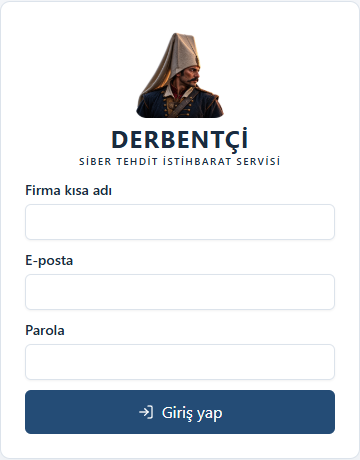 Firma kapsamında erişim için uygulamanın gerçek bileşenleriyle, örnek veriler kullanılarak alınmış ekran görüntüsü